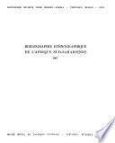 Bibliographie de l'Afrique sud-saharienne, sciences humaines et sociales