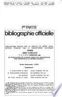 Bibliographie de la France. 1re partie, Bibliographie officielle