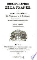 Bibliographie de la France ou Journal général de l'imprimerie et de la librairie
