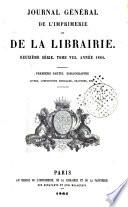 Bibliographie de la France, ou journal général de l'imprimerie et de la librairie