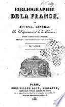 Bibliographie de la France, ou journal général de l'imprimerie et de la librairie