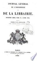 Bibliographie de la France, ou journal général de l'imprimerie et de la librairie