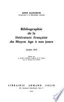 Bibliographie de la littérature française du Moyen Age à nos jours
