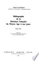 Bibliographie de la littérature française du Moyen Age à nos jours