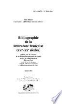 Bibliographie de la littérature française (XVIe-XXe siècles).