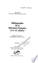 Bibliographie de la littérature française (XVIe-XXe siècles).