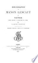 Bibliographie de Manon Lescaut et notes pour servir à l'histoire du livre