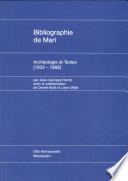 Bibliographie de Mari