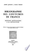 Bibliographie des coutumes de France