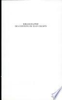 Bibliographie des éditions de Jean Crespin, 1550-1572