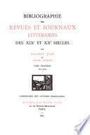 Bibliographie des revues et journaux littéraires des XIXe et XXe siècles