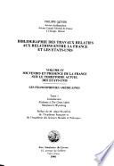 Bibliographie des travaux relatifs aux relations entre la France et les Etats-Unis