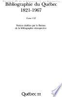 Bibliographie du Québec, 1821-1967
