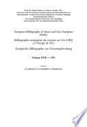 Bibliographie européenne des travaux sur l'ex-URSS et l'Europe de l'Est