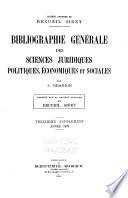 Bibliographie générale des sciences juridiques, politiques, économiques et sociales de 1800 à 1925-1926