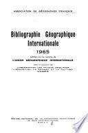 Bibliographie géographique internationale