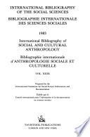 Bibliographie Internationale D'anthropologie Sociale Et Culturelle