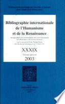 Bibliographie internationale de l'Humanisme et de la Renaissance