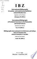 Bibliographie internationale de la littérature périodique dans les domaines des sciences humaines et sociales