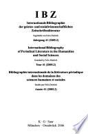Bibliographie internationale de la littérature périodique dans les domaines des sciences humaines et sociales