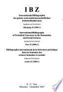 Bibliographie internationale de la littérature périodique dans les domaines des sciences humaines et sociales