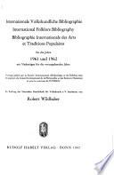 Bibliographie internationale des arts et traditions populaires
