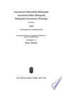 Bibliographie internationale des arts et traditions populaires