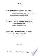 Bibliographie Internationale Des Recensions de la Litt Érature Savante