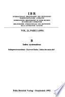 Bibliographie Internationale Des Recensions de la Litt Érature Savante
