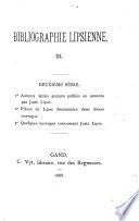 Bibliographie Lipsienne ...
