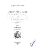 Bibliographie lorraine: fasc. 1. Kaddroa-Lazowski. fasc. 2. Le Bachelé-Liverdun