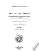 Bibliographie lorraine: Mabillon-Mettlach