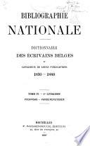 Bibliographie nationale: V-Z. Supplément. 1910
