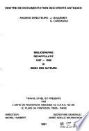 Bibliographie recapitulatif - Centre de documentation des droits antiques