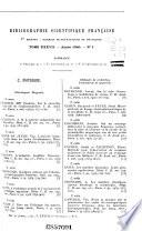 Bibliographie scientifique franc̈aise