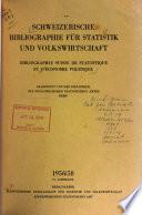 Bibliographie suisse de statistique et d'économie politique