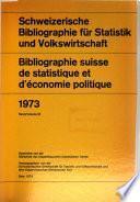 Bibliographie suisse de statistique et d'économie politique
