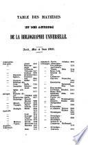 Bibliographie universelle résumé périodique des publications nouvelles de tous les pays
