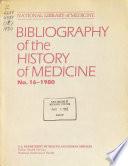Bibliography of the History of Medicine