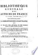 Biblioth'eque generale des auteurs de France