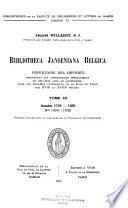 Bibliotheca Janseniana Belgica: Années 1739-1950. Imprimés sans date. Ouvrages auxiliaires. Premier supplement. Table alphabétique