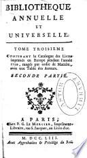 Bibliotheque annuelle et universelle