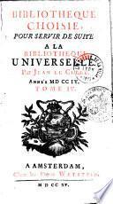 Bibliothèque choisie, pour servir de suite à la Bibliothèque universelle