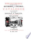 Bibliotheque curieuse historique et critique, ou Catalogue raisonné de livres dificiles a trouver, par David Clement. Tome premier [- neuviéme]