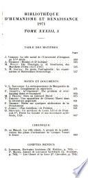 Bibliotheque d'humanisme et renaissance