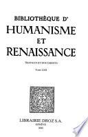 Bibliothèque d'humanisme et Renaissance
