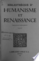 Bibliothèque d'humanisme et Renaissance