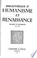 Bibliothèque d'humanisme et Renaissance