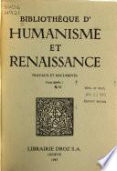 Bibliothèque d'humanisme et Renaissance