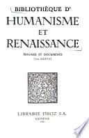 Bibliothèque d'humanisme et renaissance